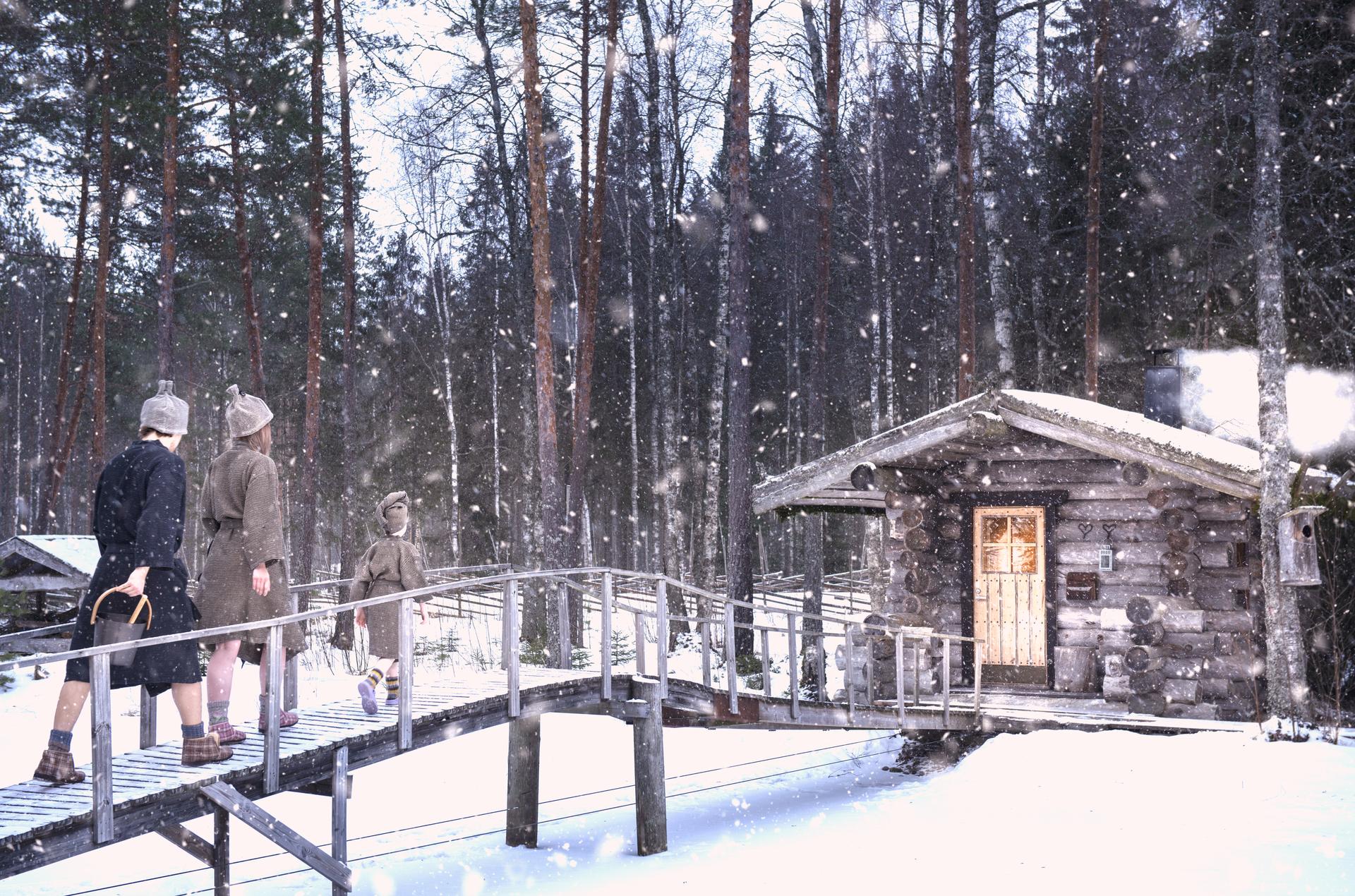 Finnish sauna interior